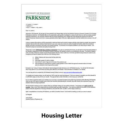 AW - Housing Letter